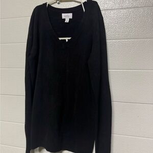 Croft & Barrow Women's Black V-Neck Sweater